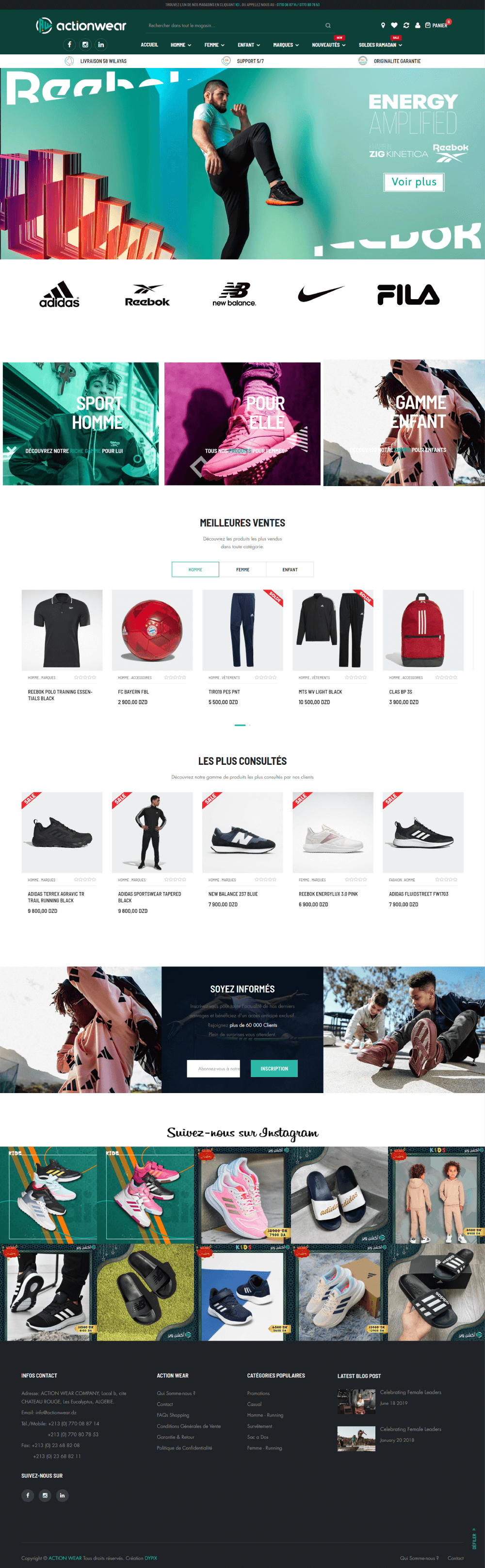 Réalisation d'OMODIZ actionwear.dz